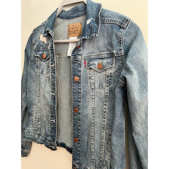 Levi’s Youth Girls Distressed Denim Jean Jacket Size: XL 13-15yrs - Picture 3 of 8